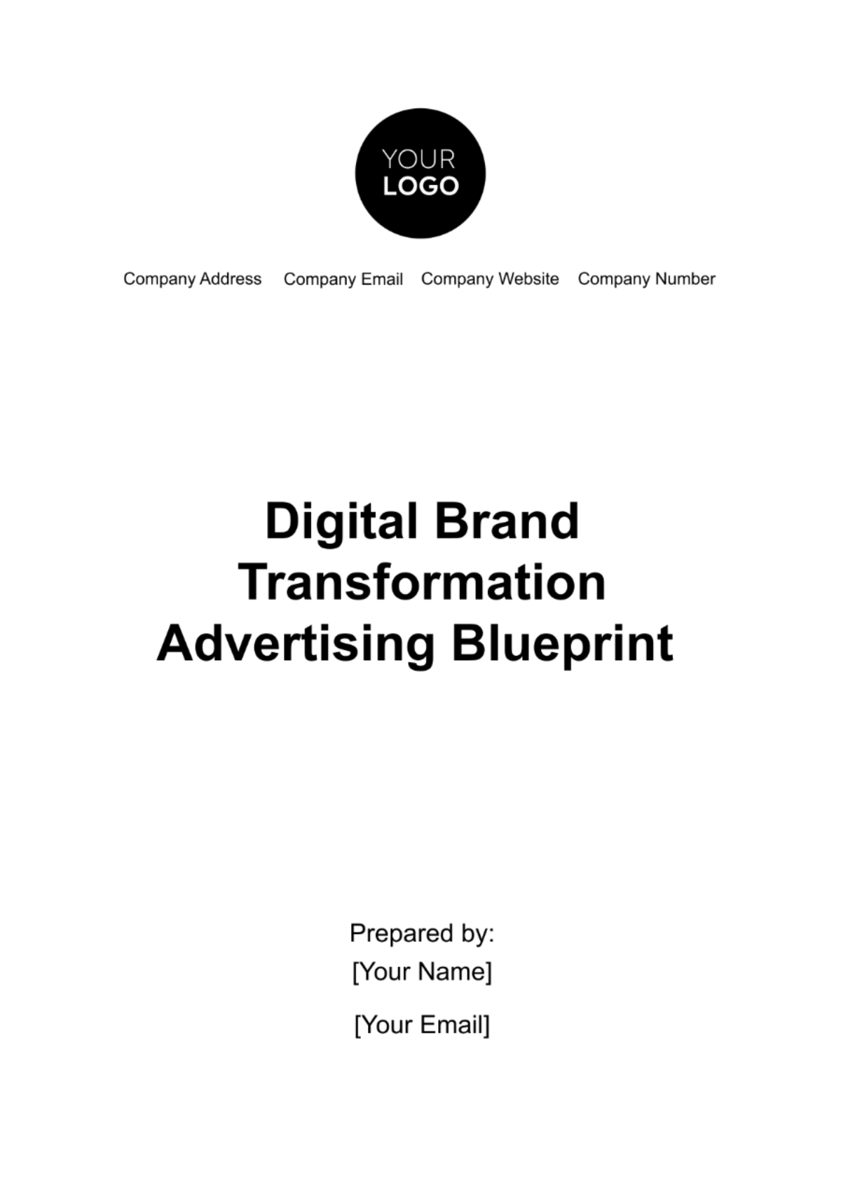 Free Digital Brand Transformation Advertising Blueprint Template