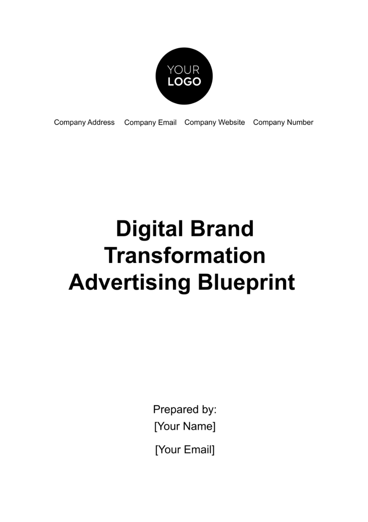 Digital Brand Transformation Advertising Blueprint Template - Edit Online & Download