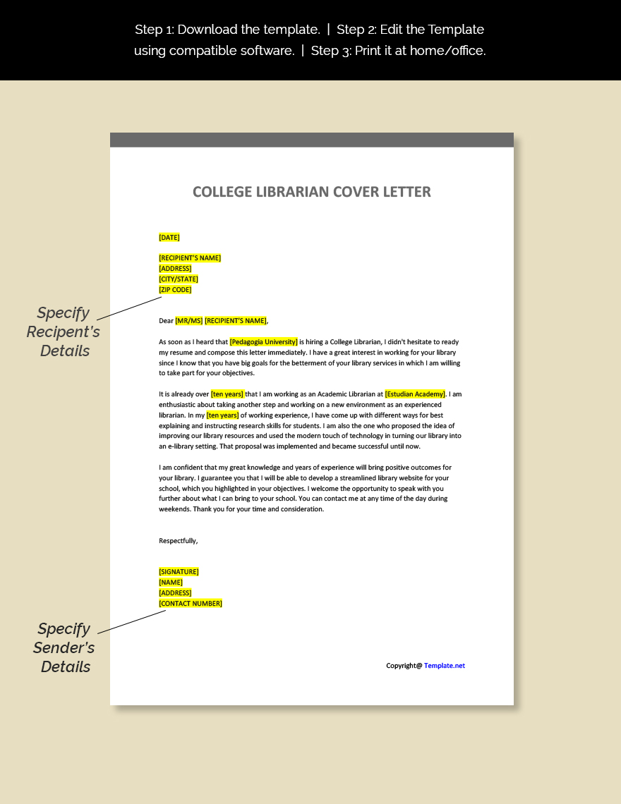 College Librarian Cover Letter