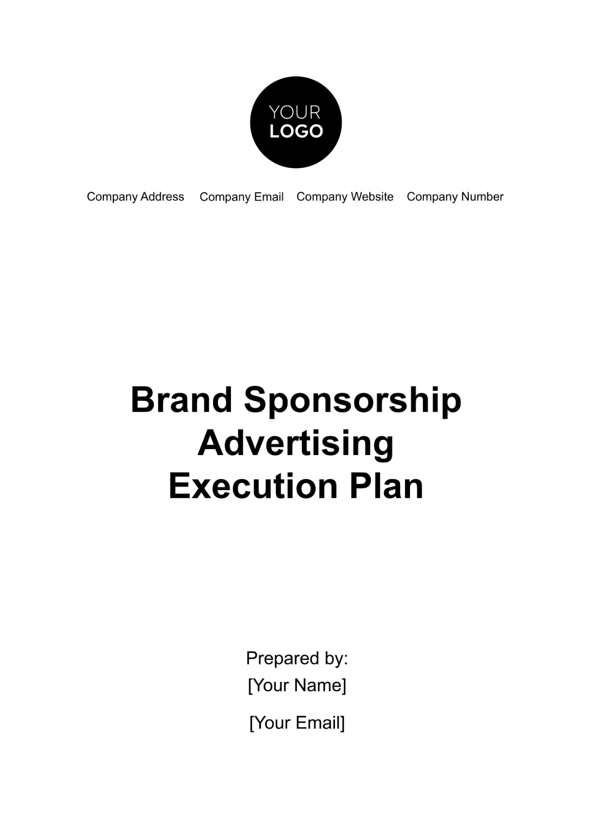 Free Brand Sponsorship Advertising Execution Plan Template