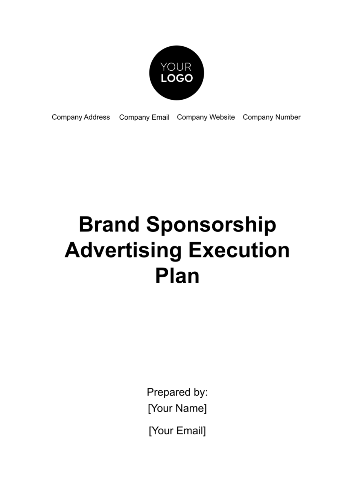 Brand Sponsorship Advertising Execution Plan Template - Edit Online & Download