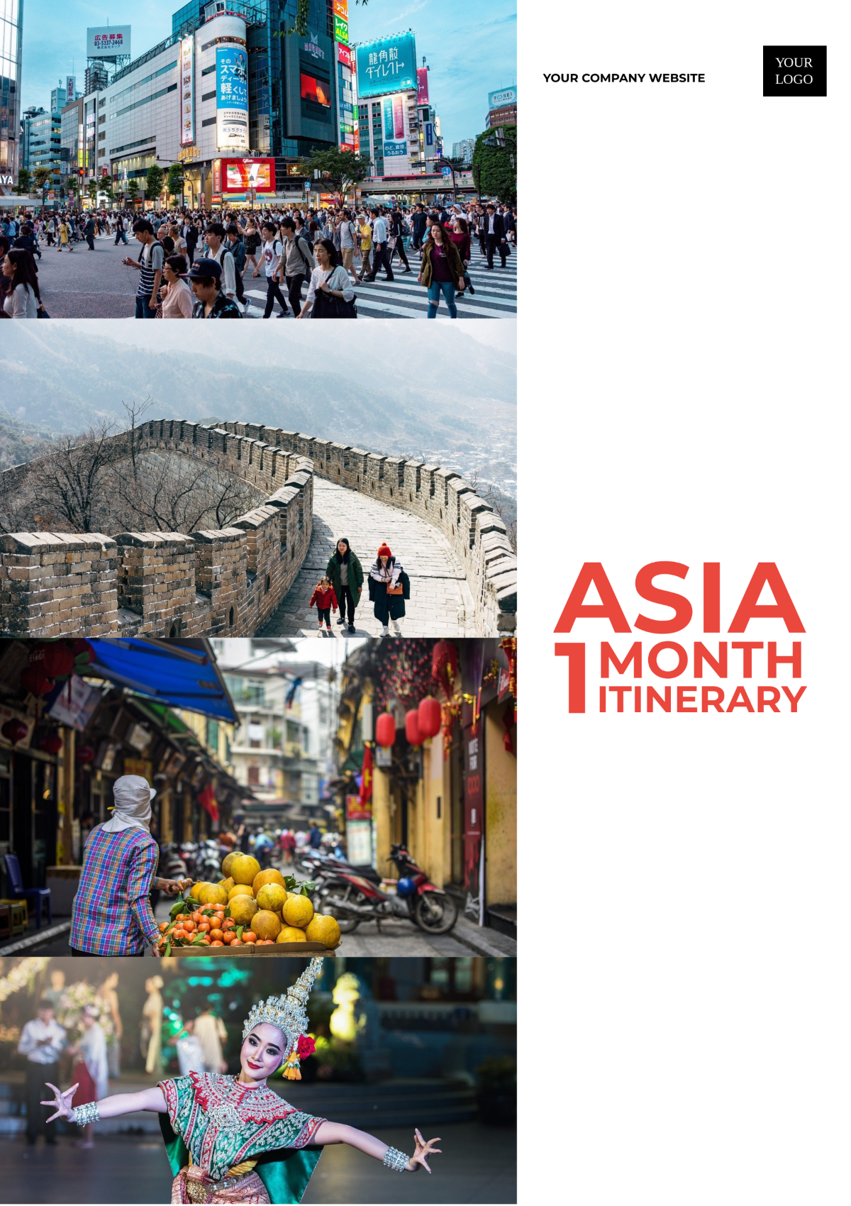 Free 1 Month Asia Itinerary Template