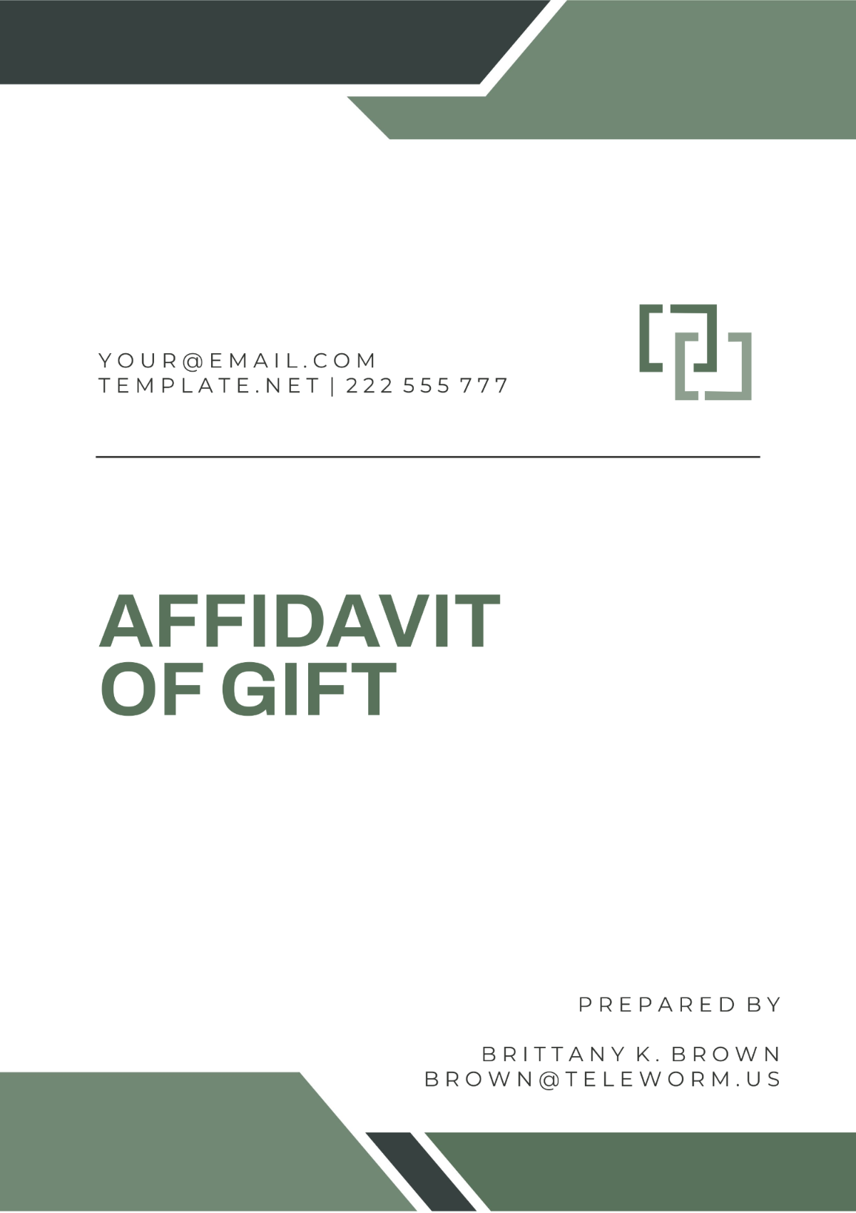 Alabama Affidavit of Gift Template