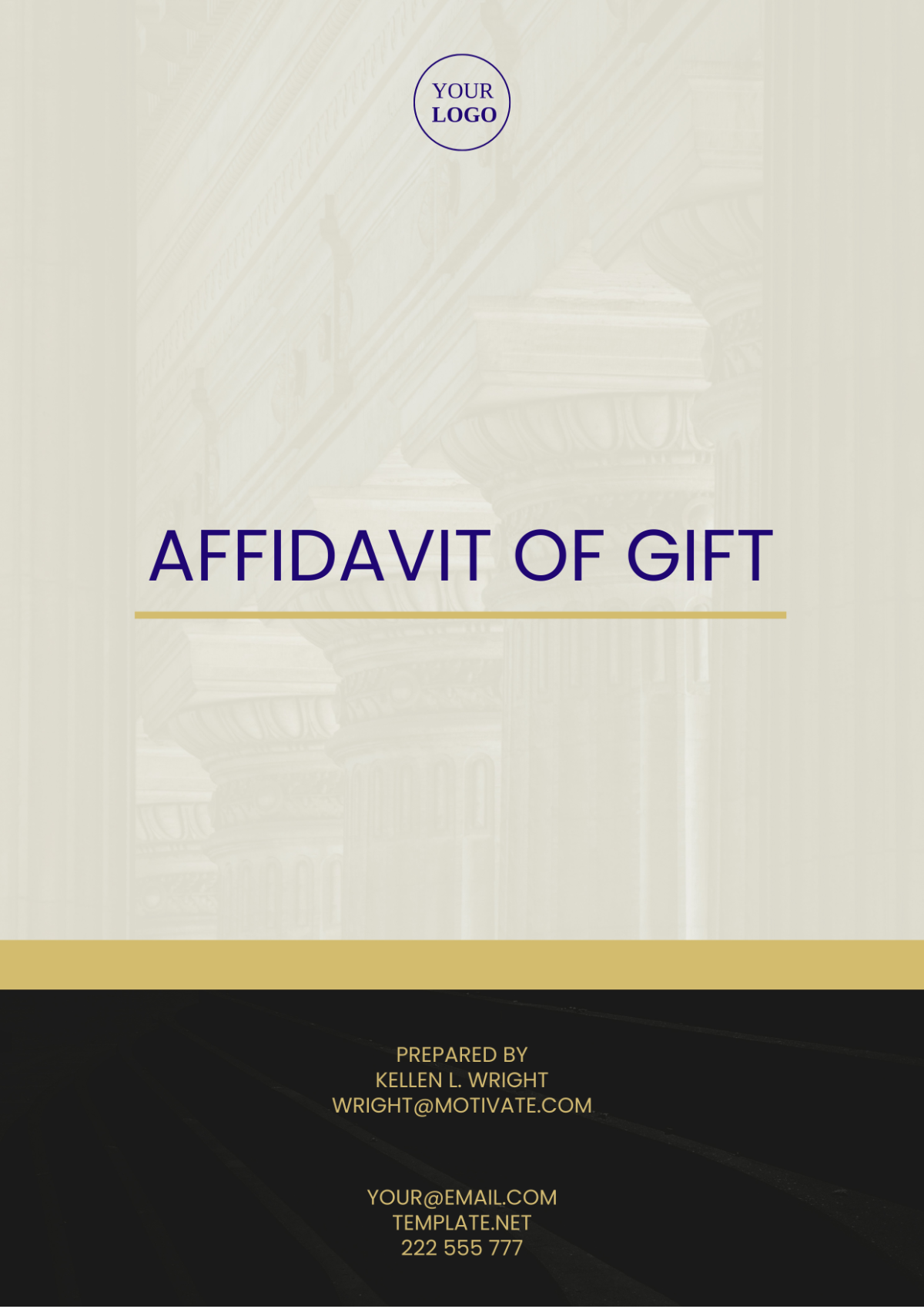 Iowa Affidavit of Gift Template
