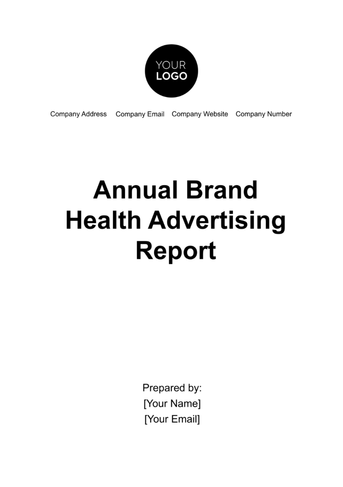 Free Annual Brand Health Advertising Report Template