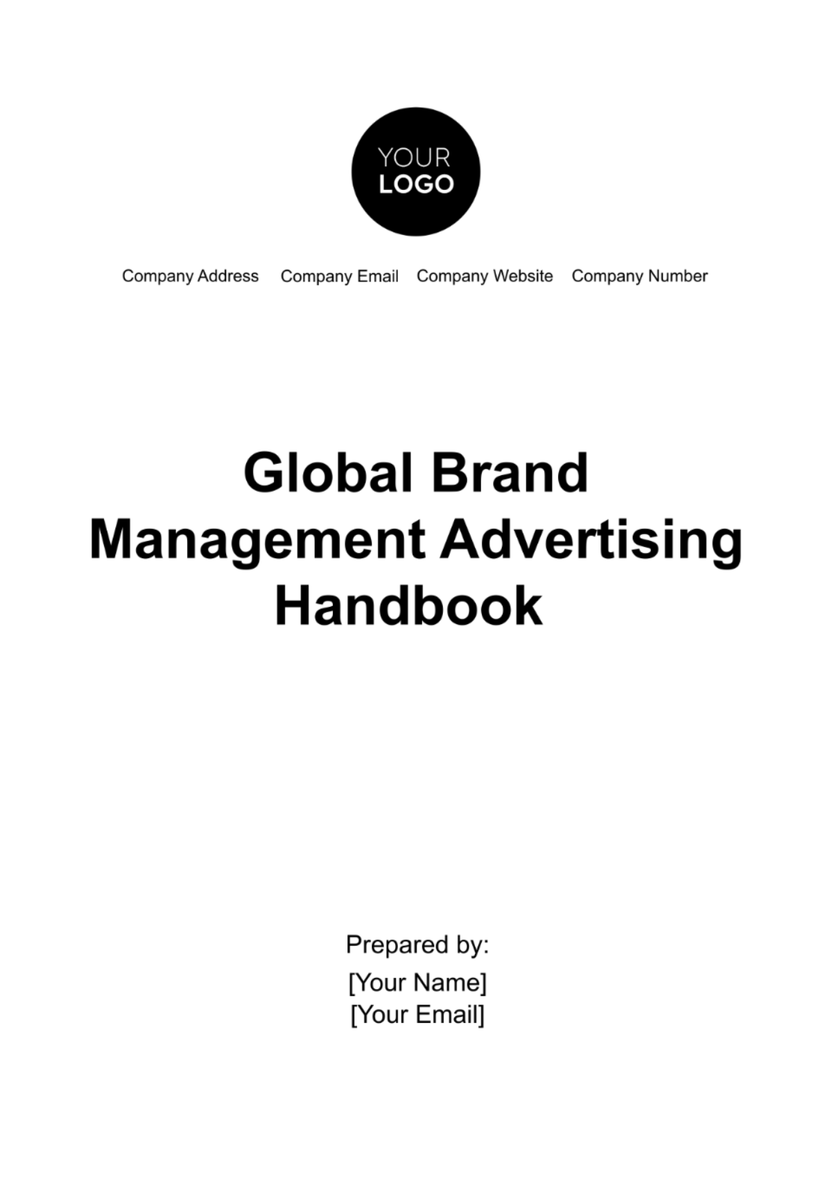 Global Brand Management Advertising Handbook Template