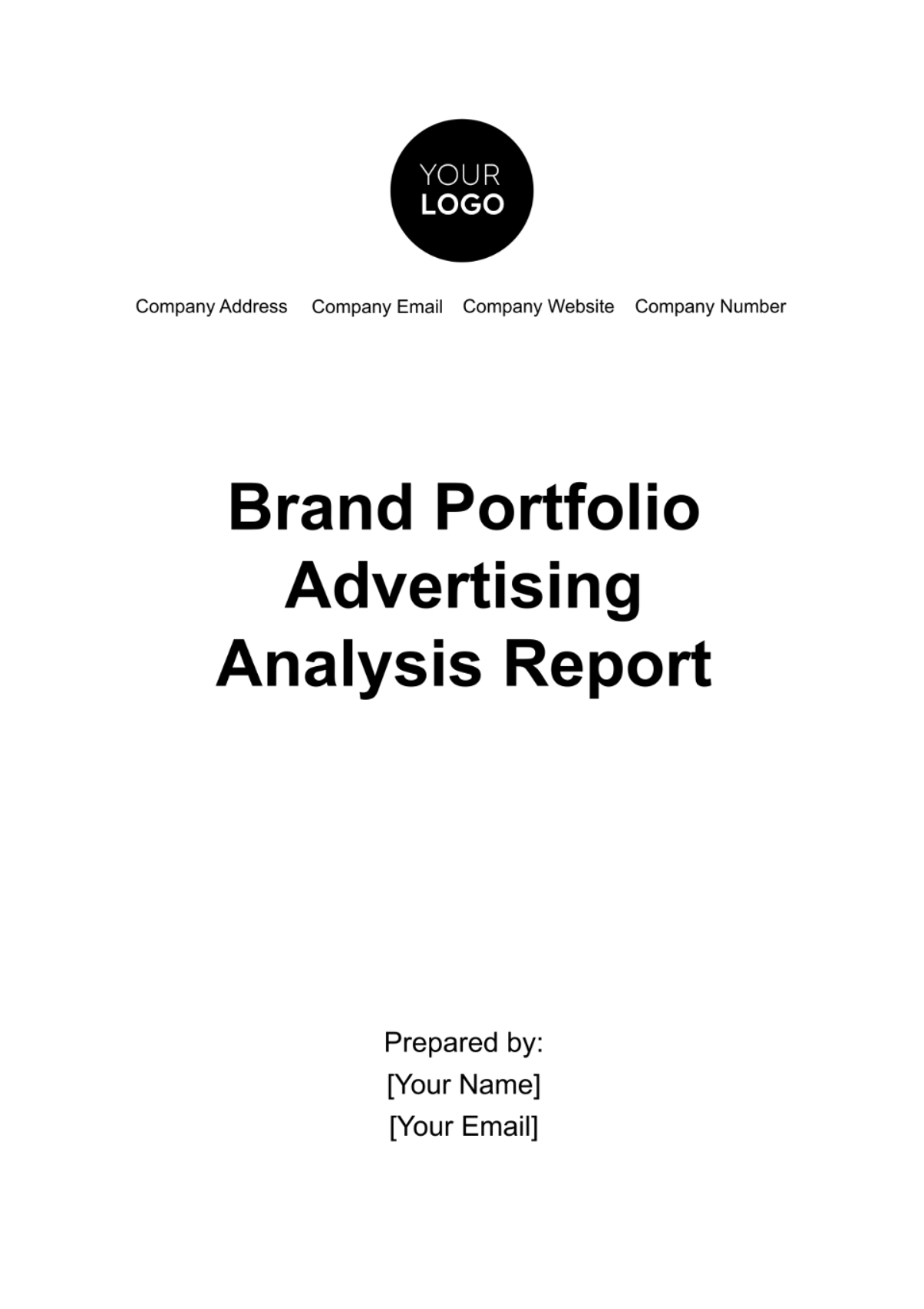 Free Brand Portfolio Advertising Analysis Report Template