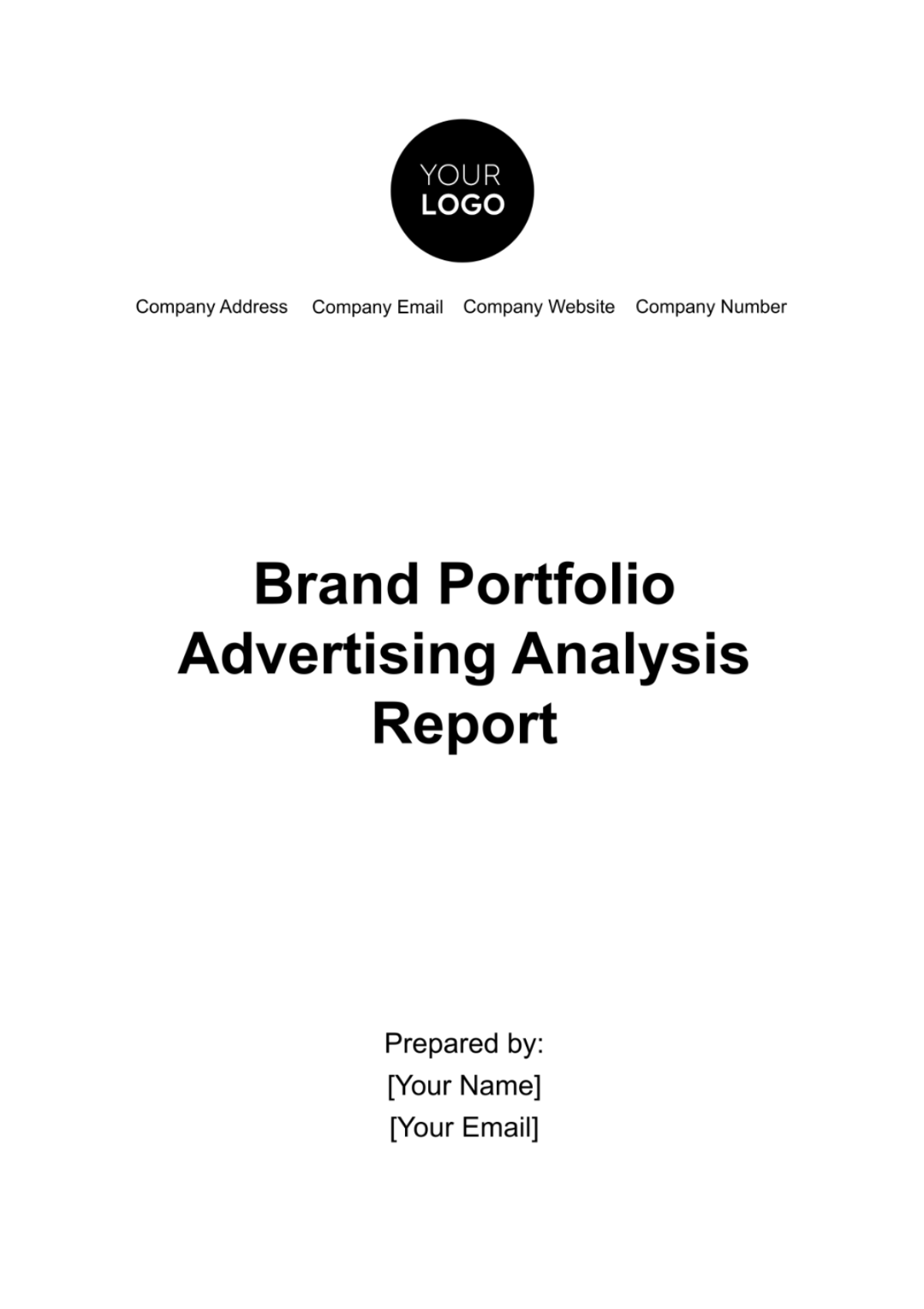 Brand Portfolio Advertising Analysis Report Template - Edit Online & Download