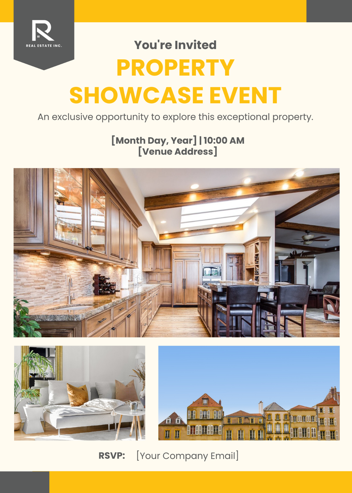 Free Property Showcase Event Invitation Card Template
