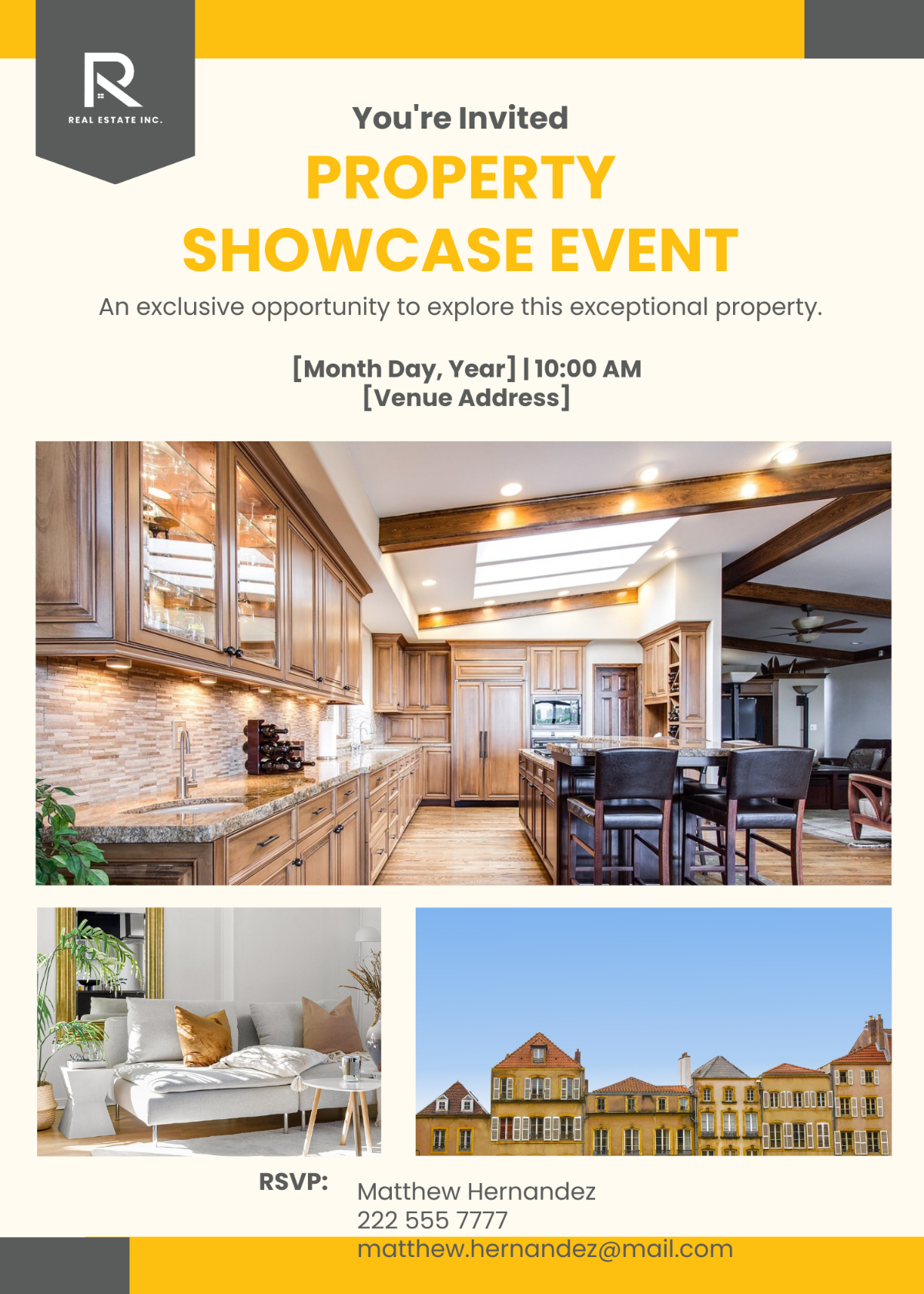 Property Showcase Event Invitation Card Template - Edit Online & Download