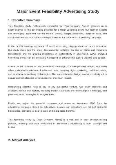 Free Major Event Feasibility Advertising Study Template to Edit Online