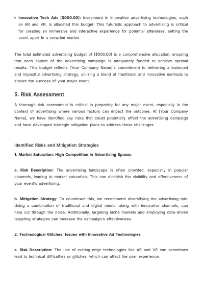 Free Major Event Feasibility Advertising Study Template to Edit Online