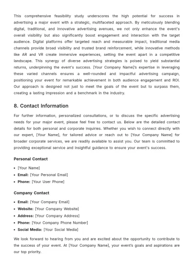 Free Major Event Feasibility Advertising Study Template to Edit Online