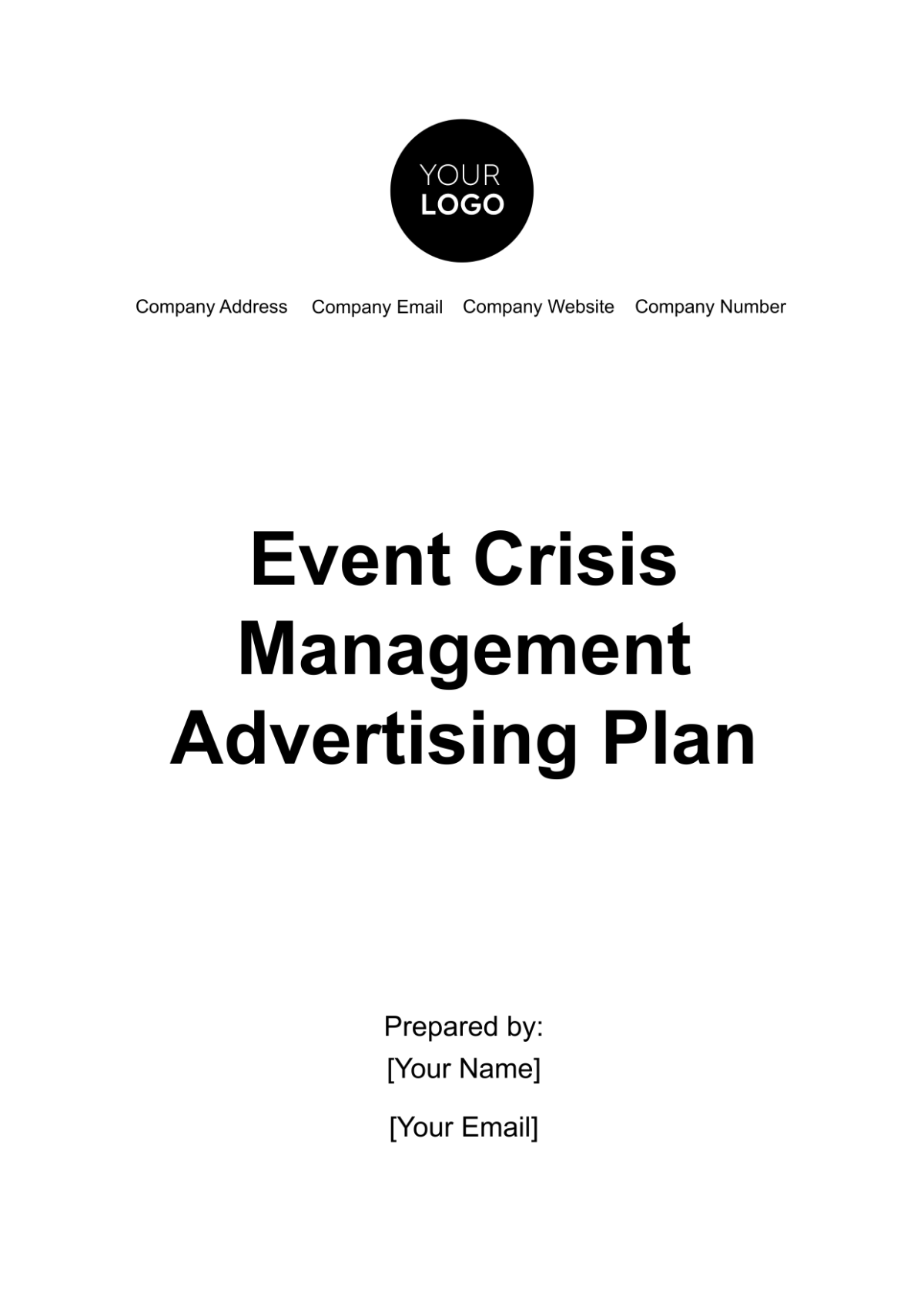 Event Crisis Management Advertising Plan Template