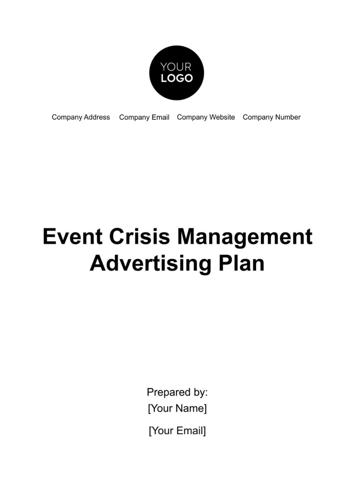 Event Crisis Management Advertising Plan Template - Edit Online & Download