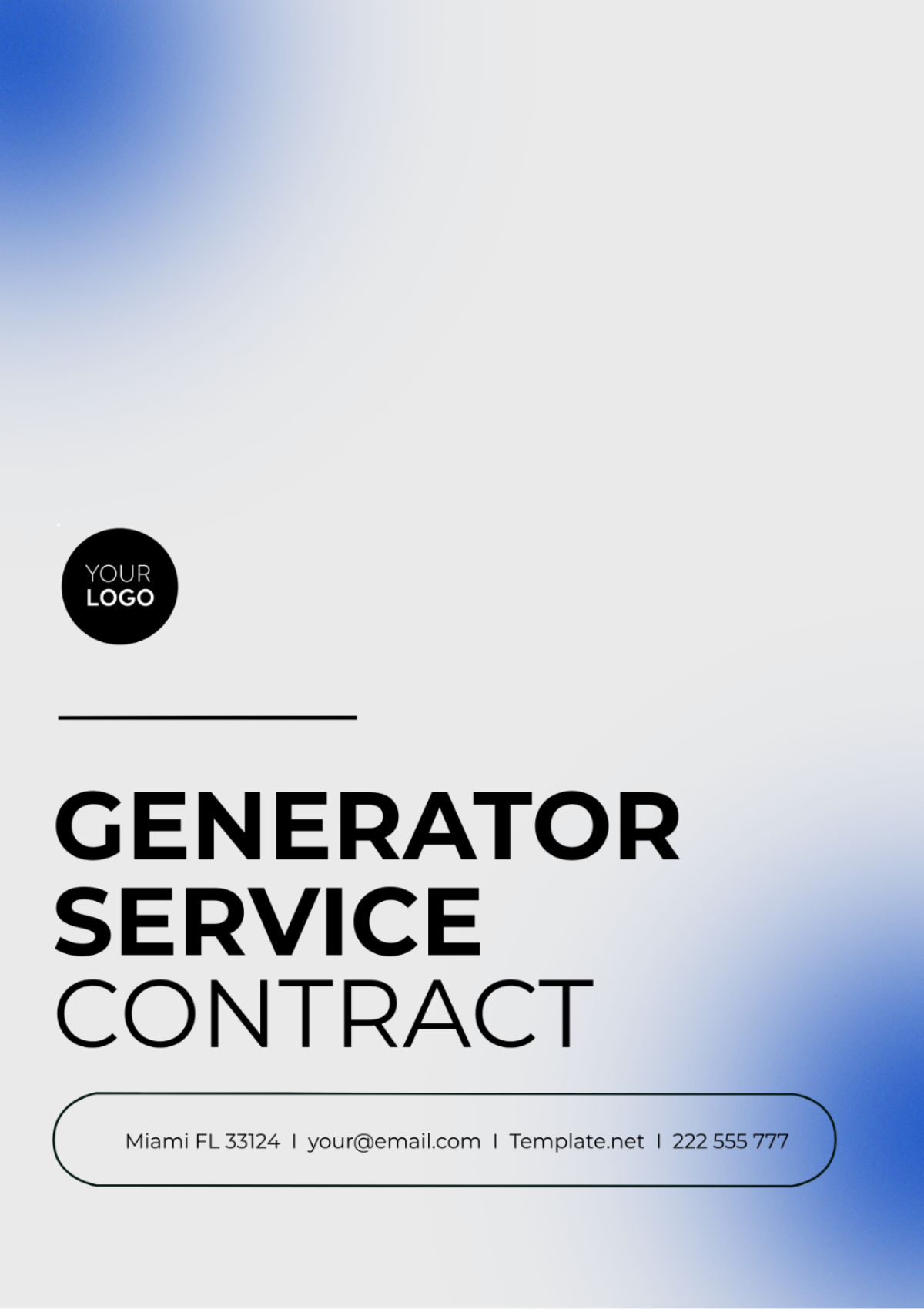 Generator Service Contract Template - Edit Online & Download