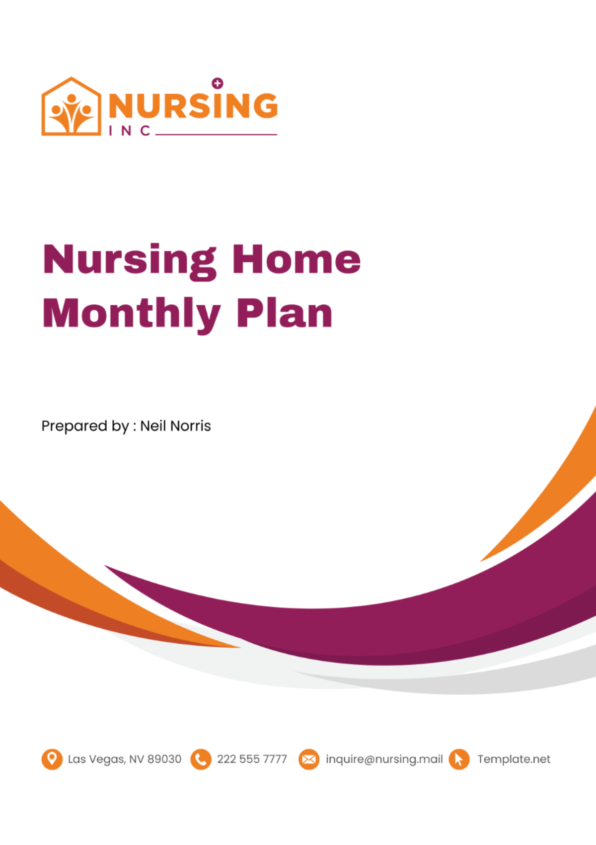 Nursing Home Monthly Plan Template