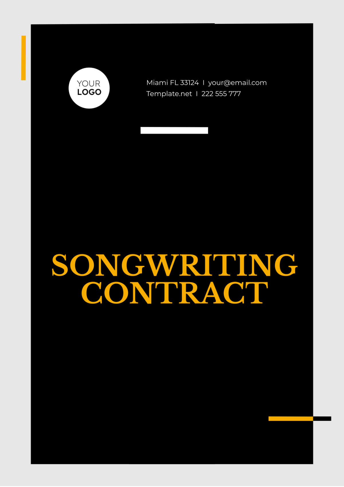 Songwriting Contract Template - Edit Online & Download