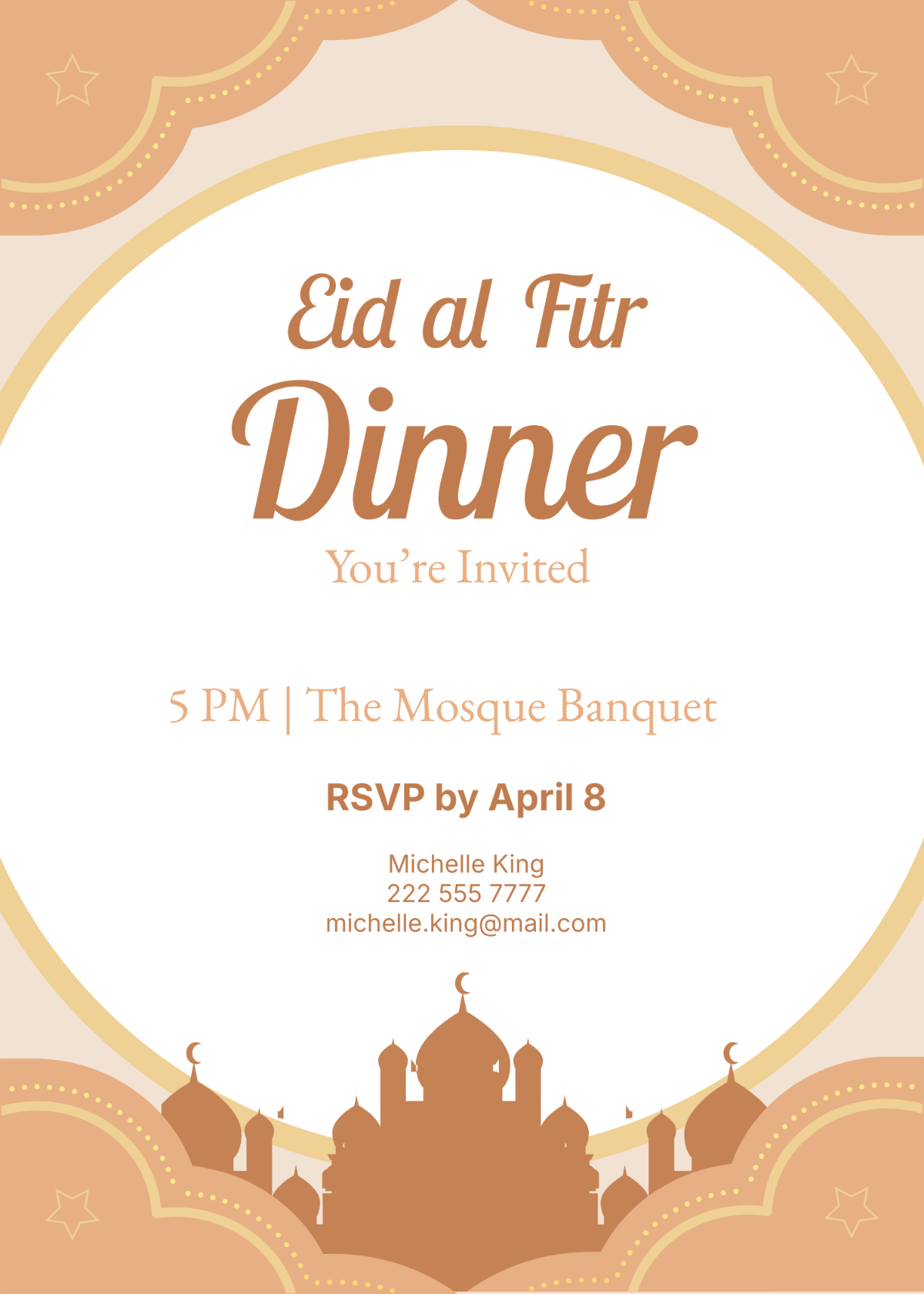 Eid al Fitr Dinner Invitation Template - Edit Online & Download