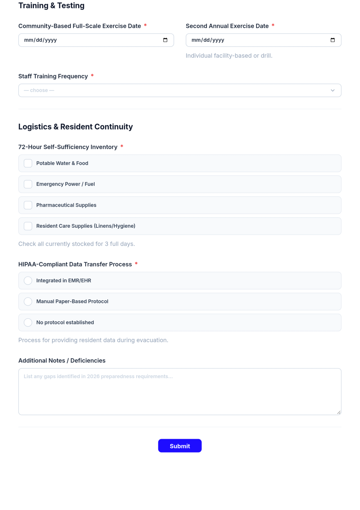 Free Nursing Home Emergency Preparedness Checklist Template & AI Maker Free Nursing Home Emergency Preparedness Checklist Template & AI Maker