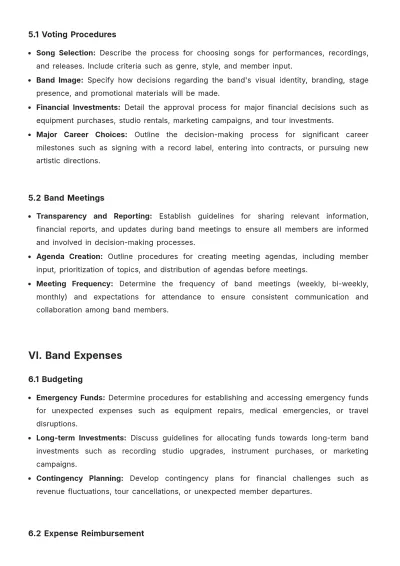 Free Band Agreement Contract Template to Edit Online