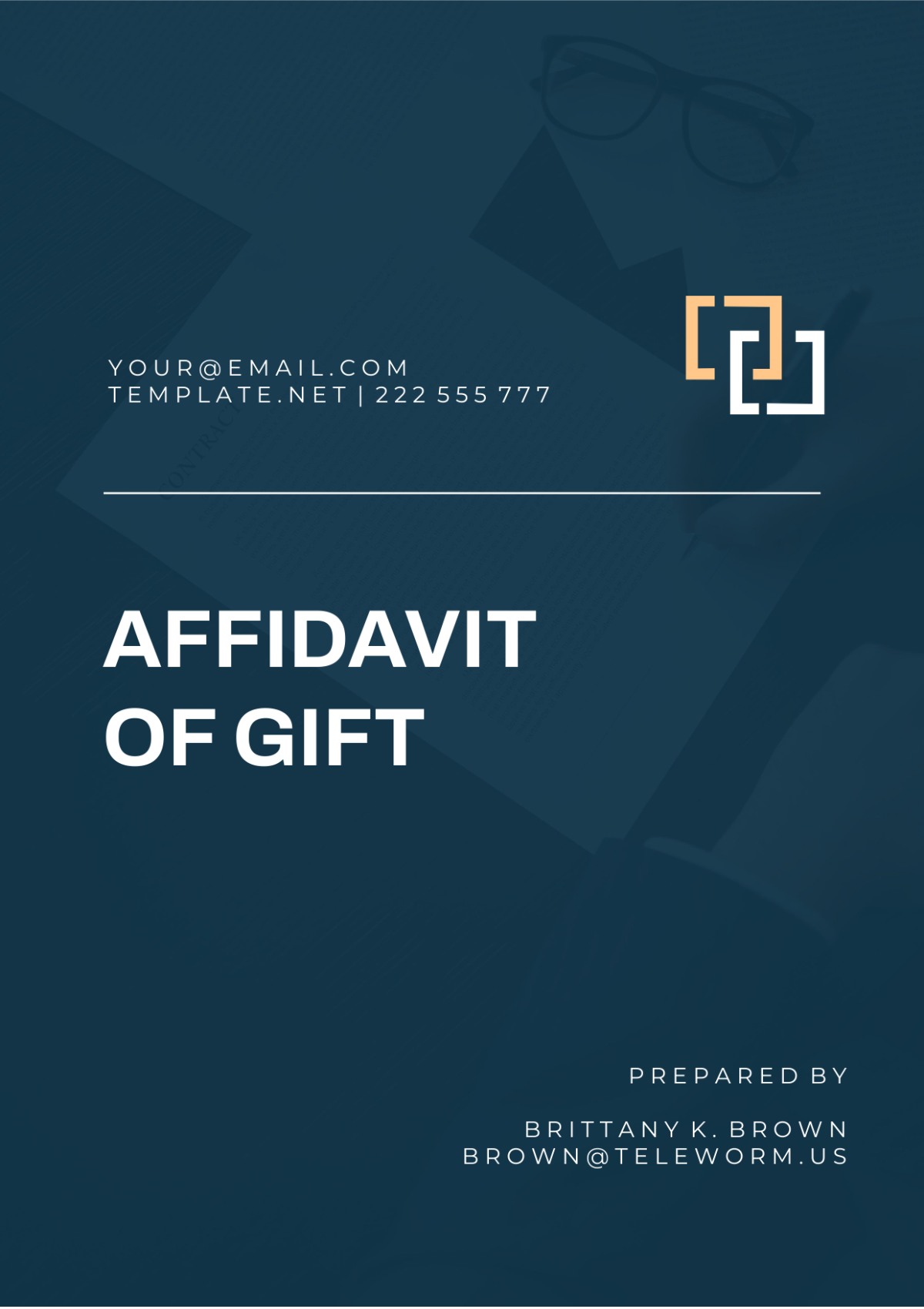 Maryland Affidavit of Gift Template