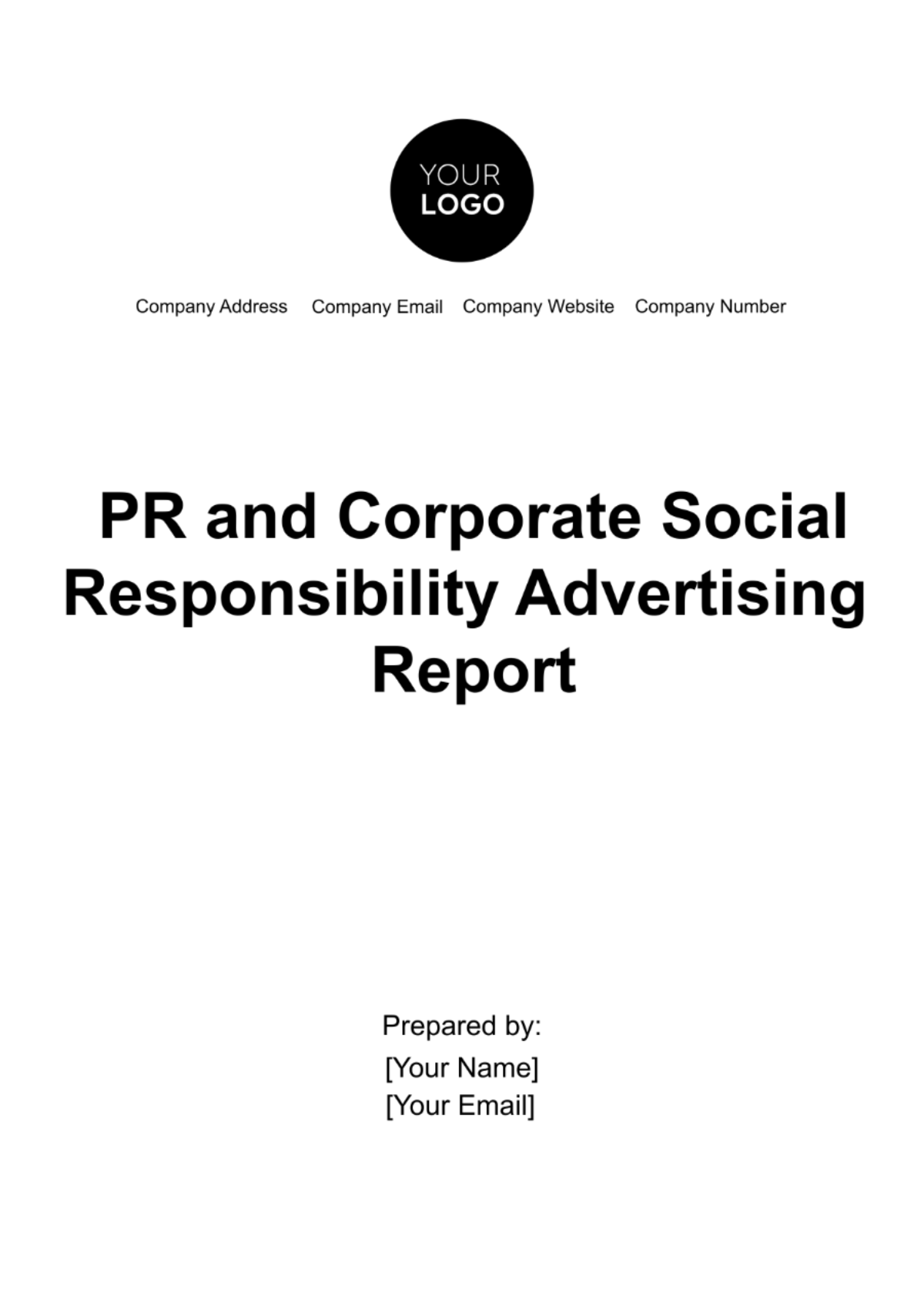 PR and Corporate Social Responsibility Advertising Report Template