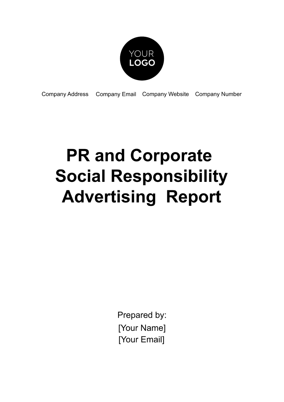 Free PR and Corporate Social Responsibility Advertising Report Template