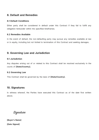 Free Automobile Sale Contract Template to Edit Online
