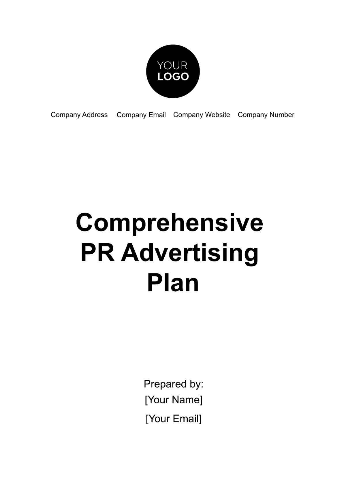 Comprehensive PR Advertising Plan Template