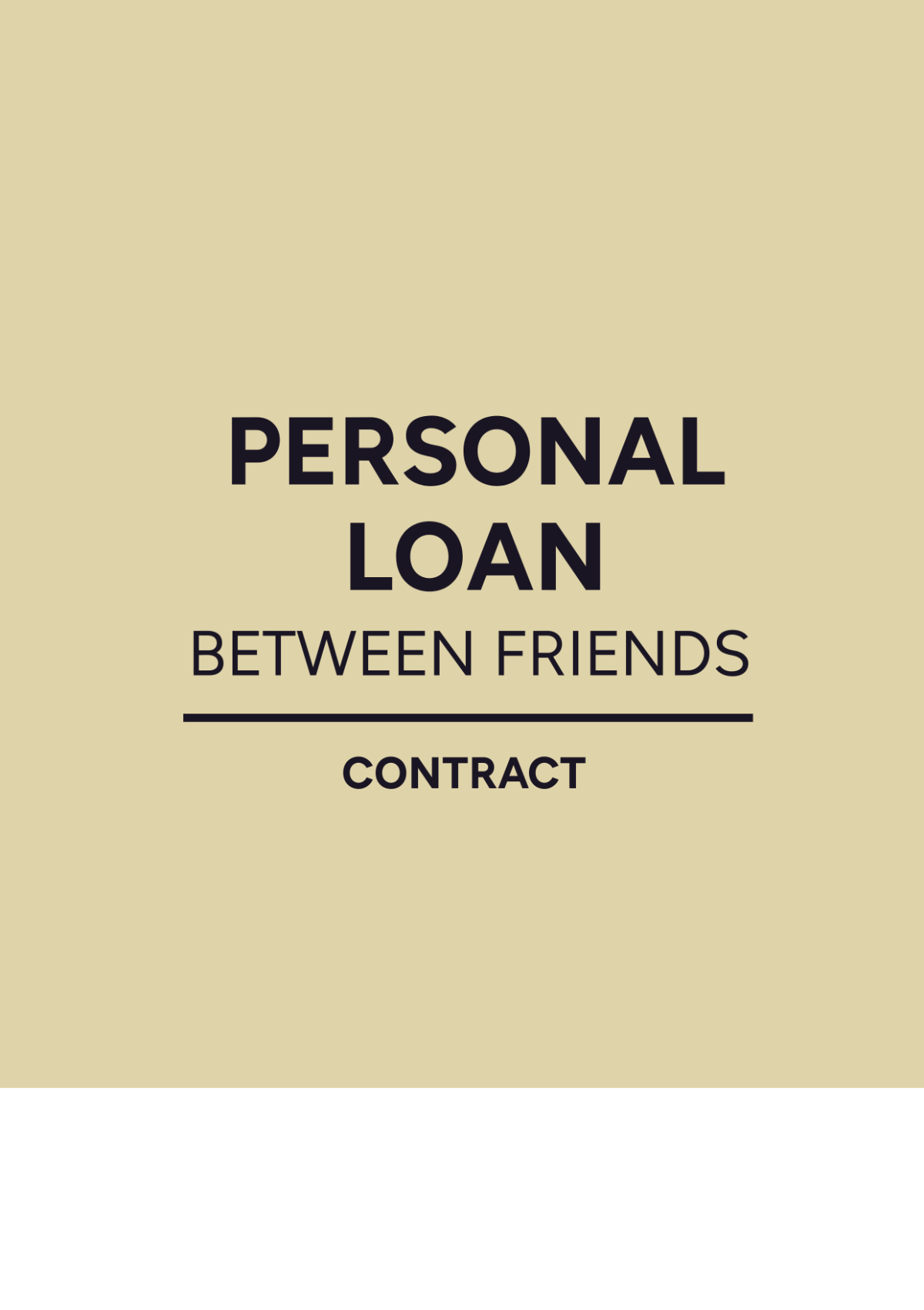 Personal Loan Between Friends Contract Template - Edit Online & Download