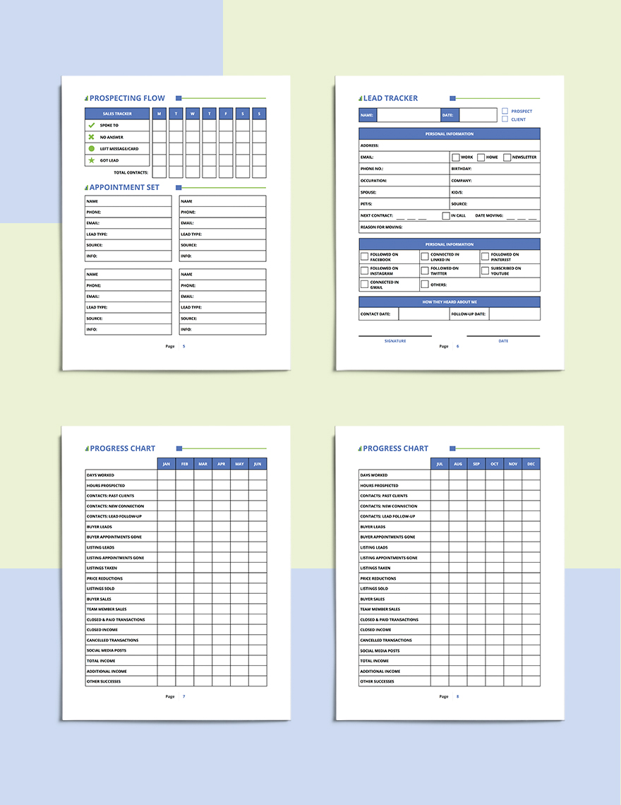 Sample Real Estate Business Planner Template