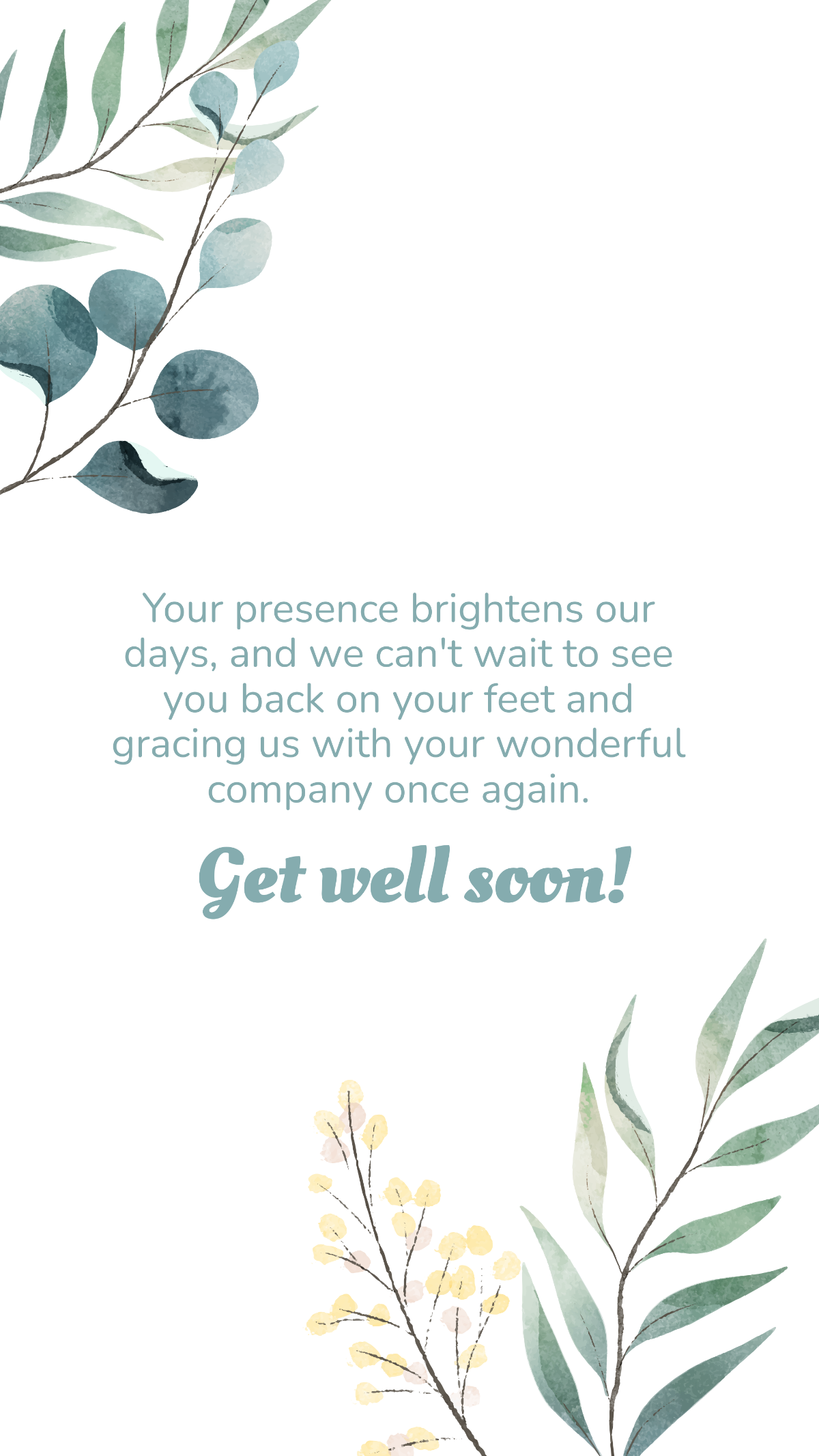 Get Well Soon Message For Guest Template