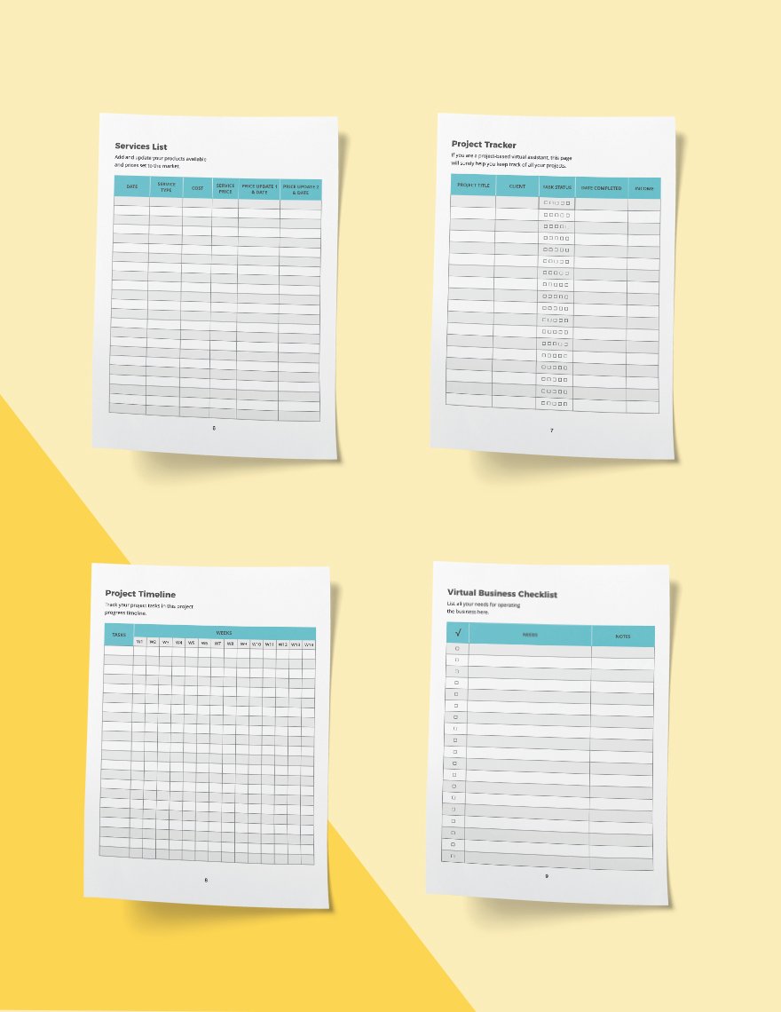 Virtual Assistant Business Planner Template