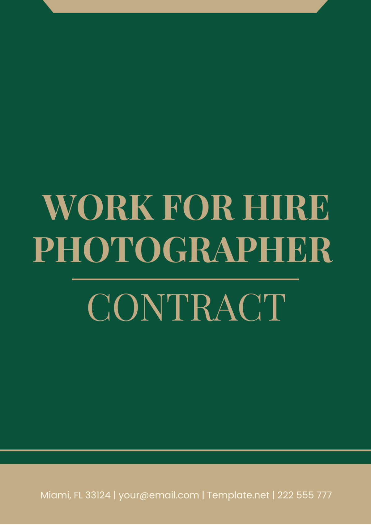 Work For Hire Photographer Contract Template - Edit Online & Download