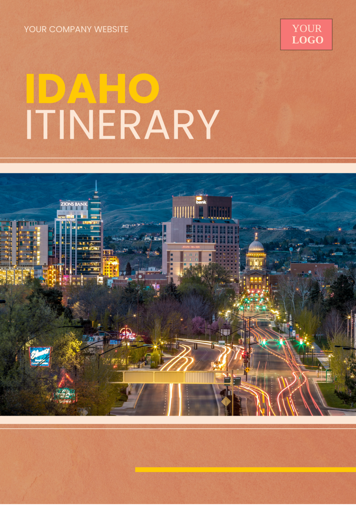 Idaho Itinerary Template