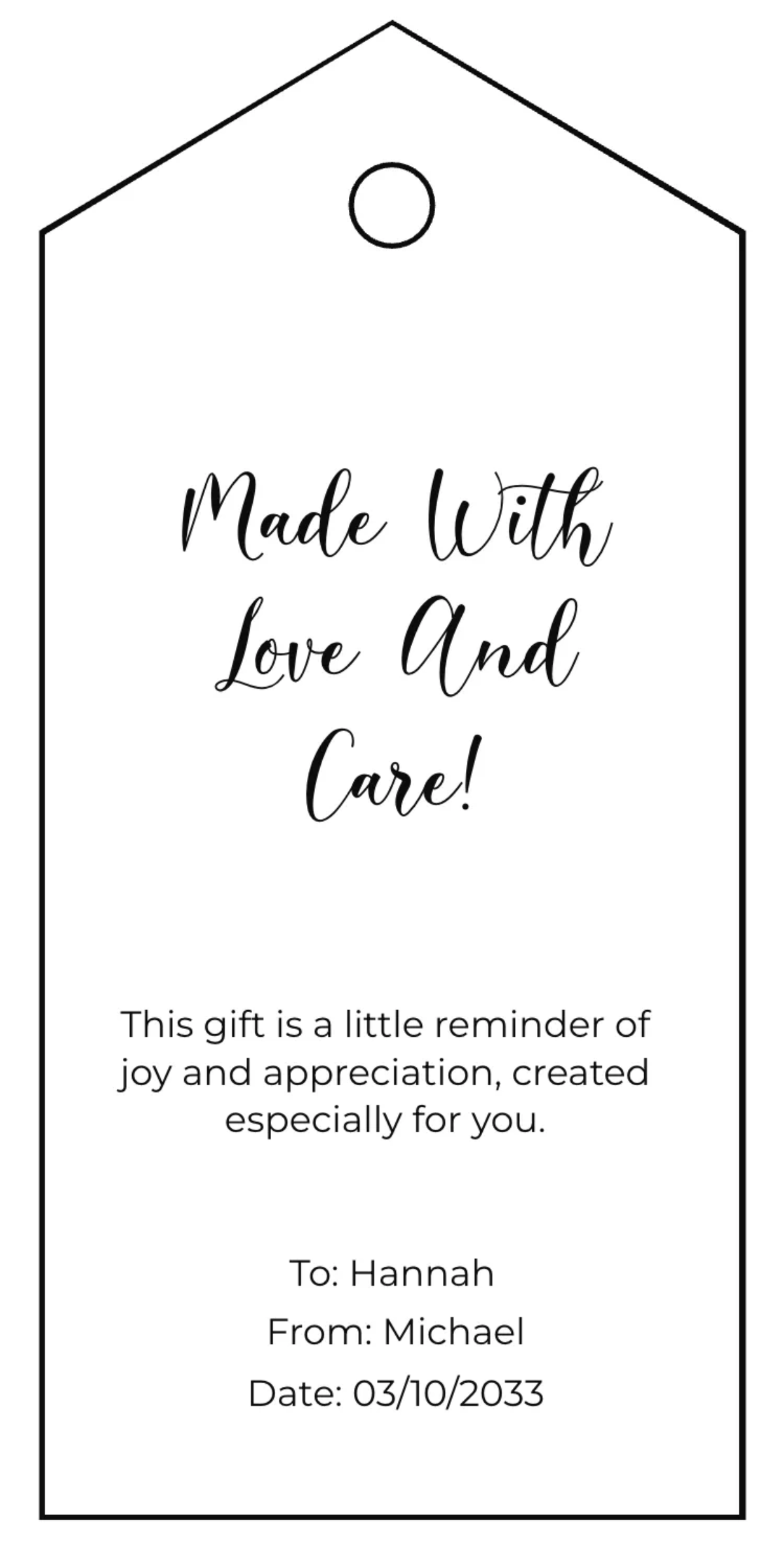Free Editable Gift Tag Template to Edit Online