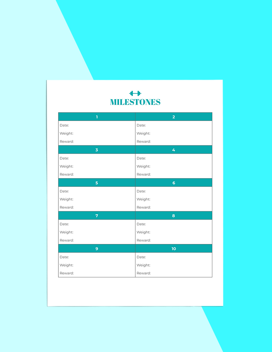 Exercise Workout Planner Template