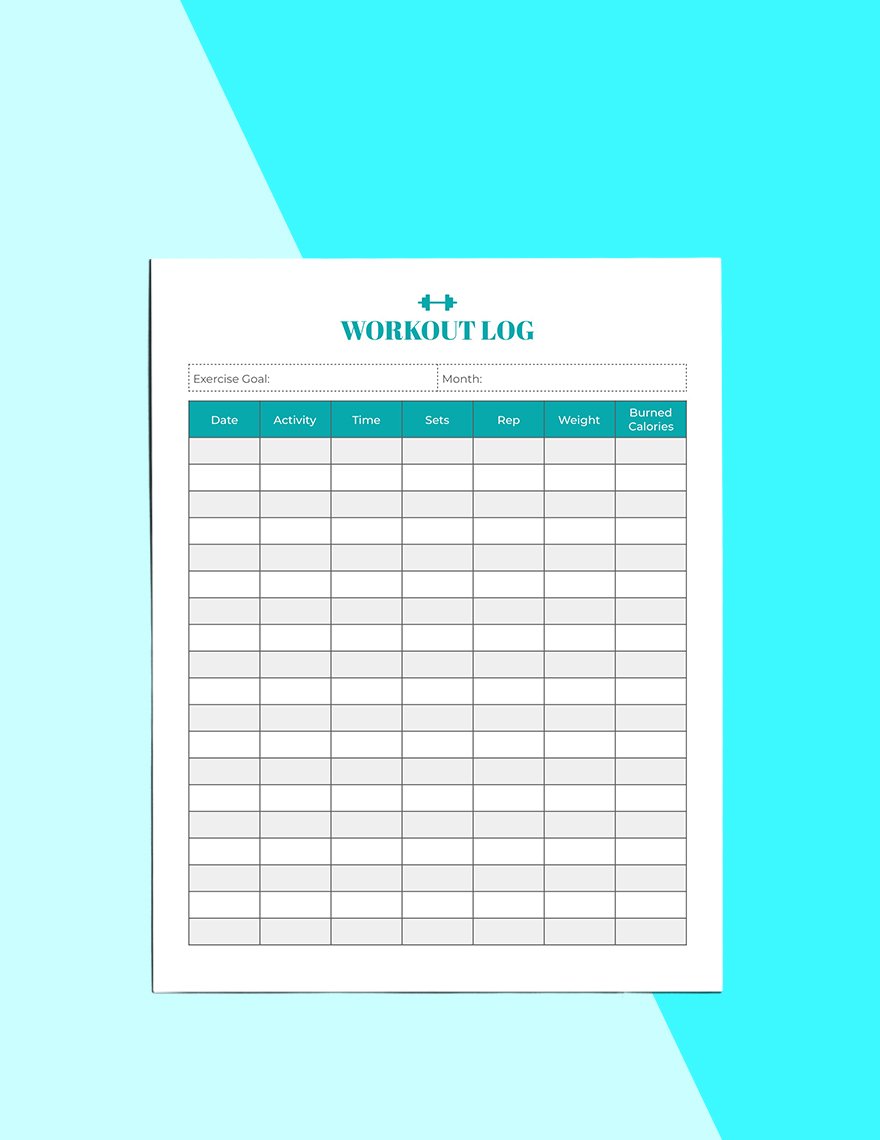 Exercise Workout Planner Template