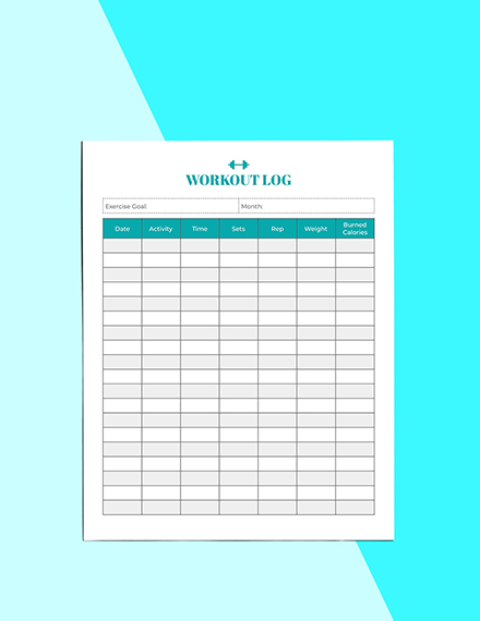 Exercise Workout Planner Sample