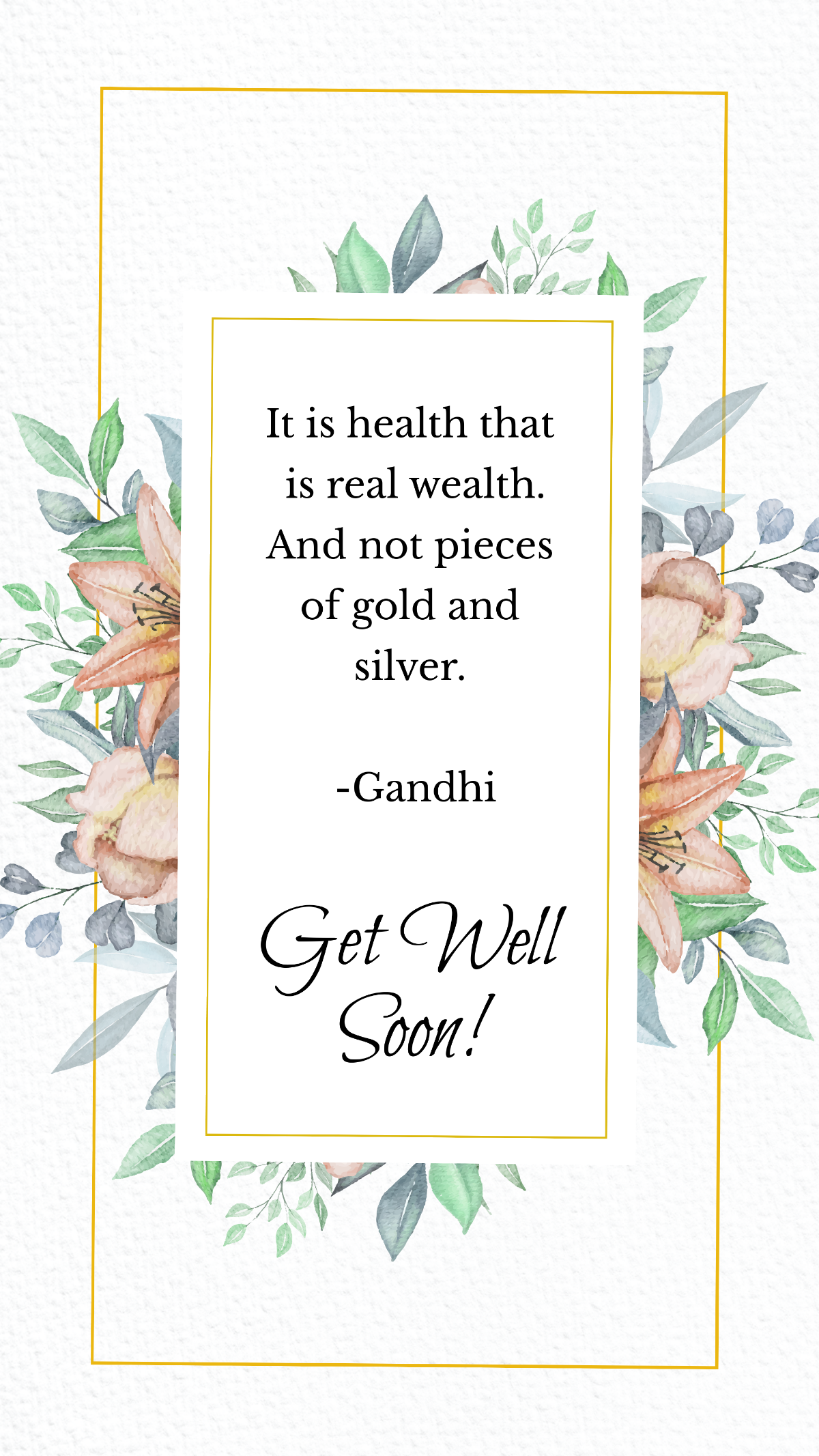 Get Well Soon Health Quote Template