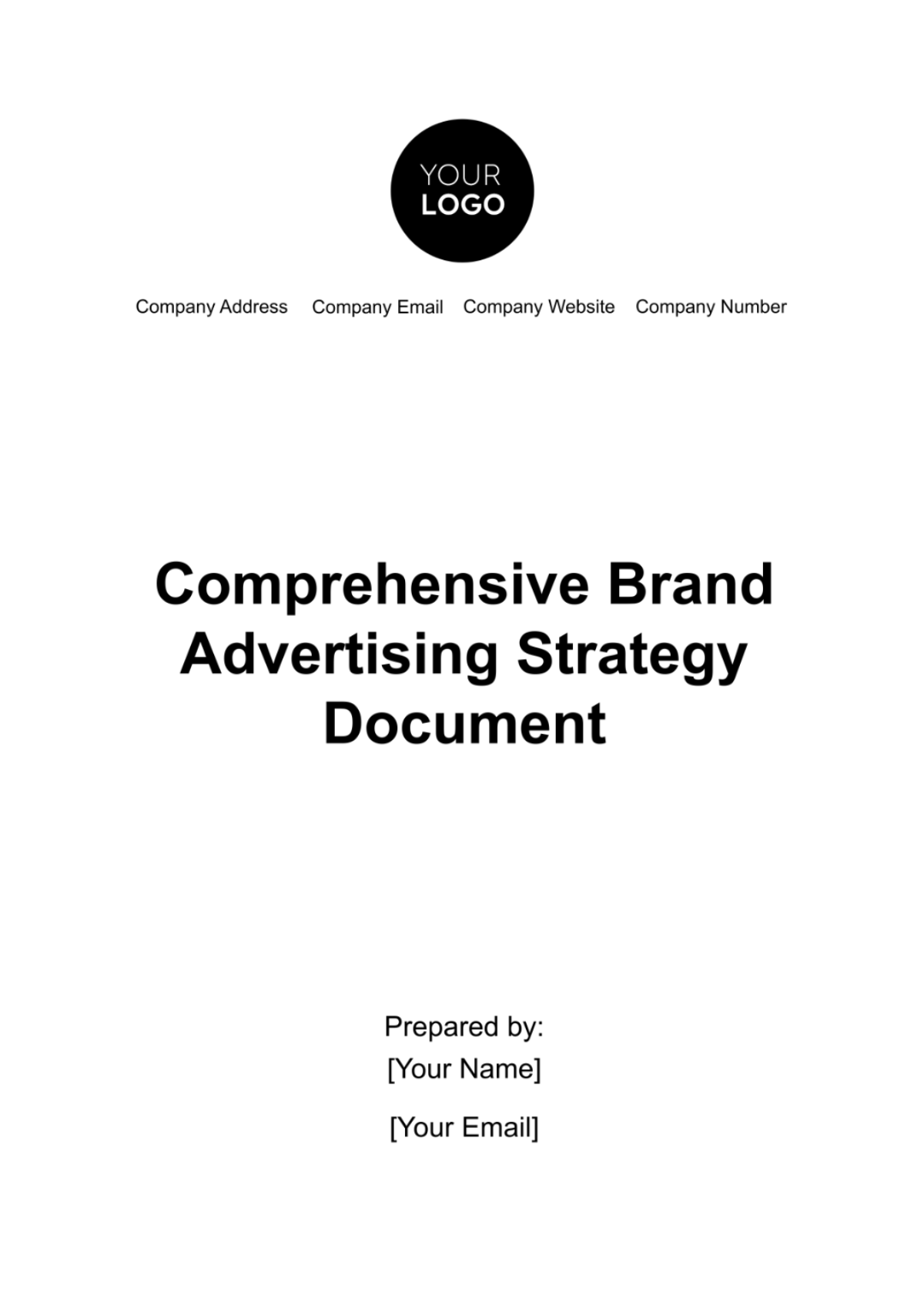 Comprehensive Brand Advertising Strategy Document Template - Edit Online & Download