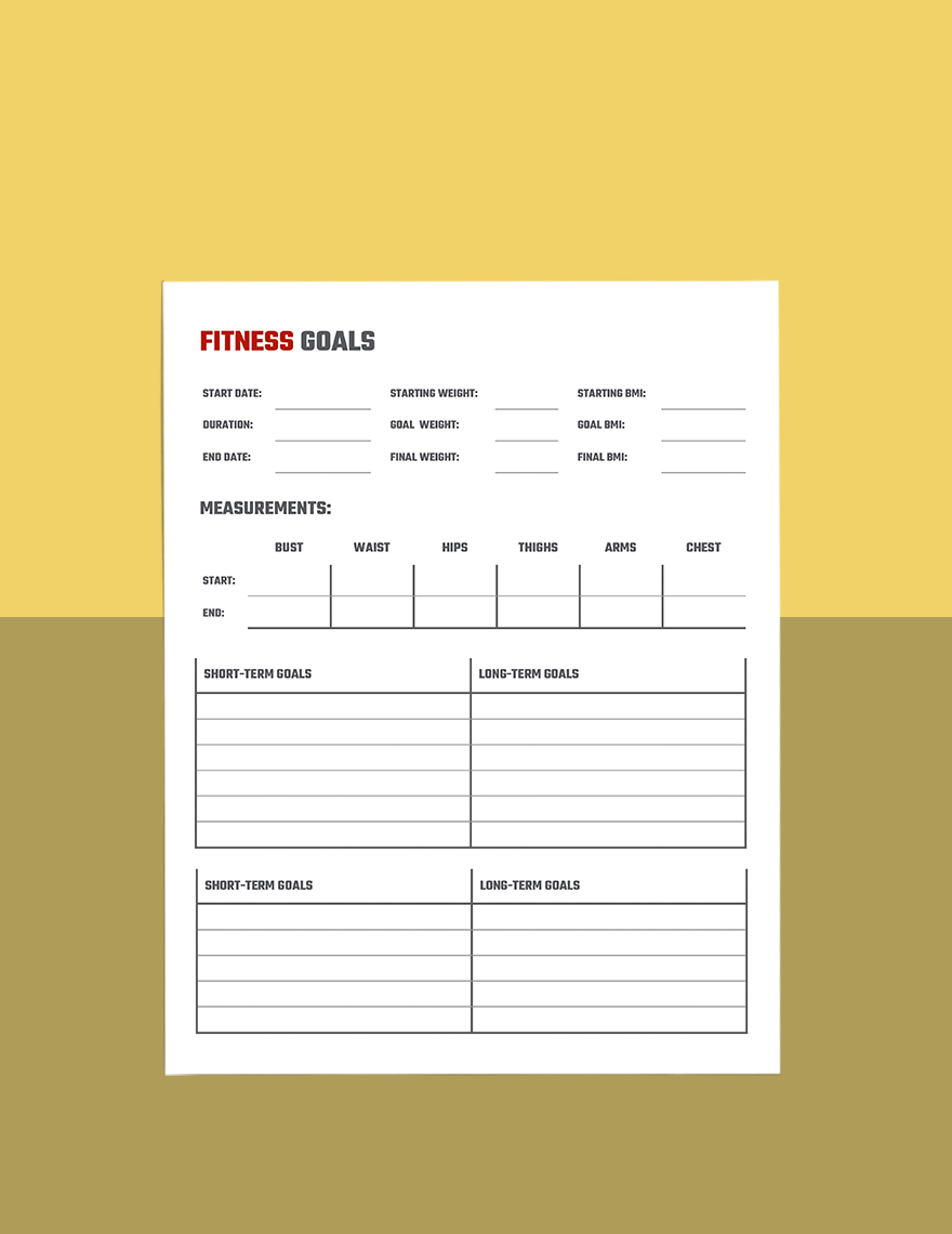 Monthly Workout Planner Template