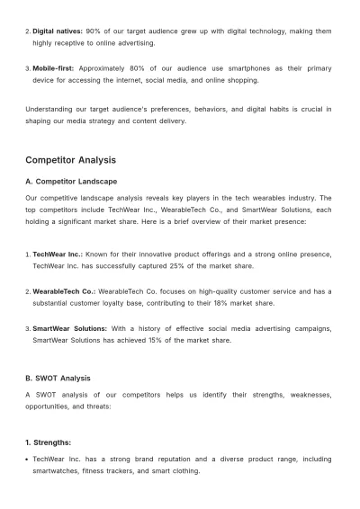 Free In-Depth Media Strategy Advertising Report Template to Edit Online