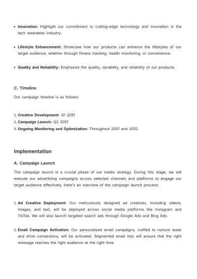 Free In-Depth Media Strategy Advertising Report Template to Edit Online