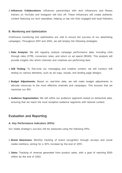 Free In-Depth Media Strategy Advertising Report Template to Edit Online