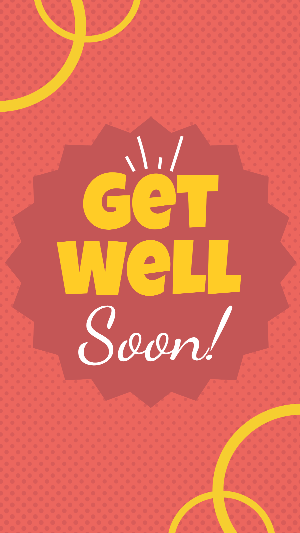 Get Well Soon Typography Card