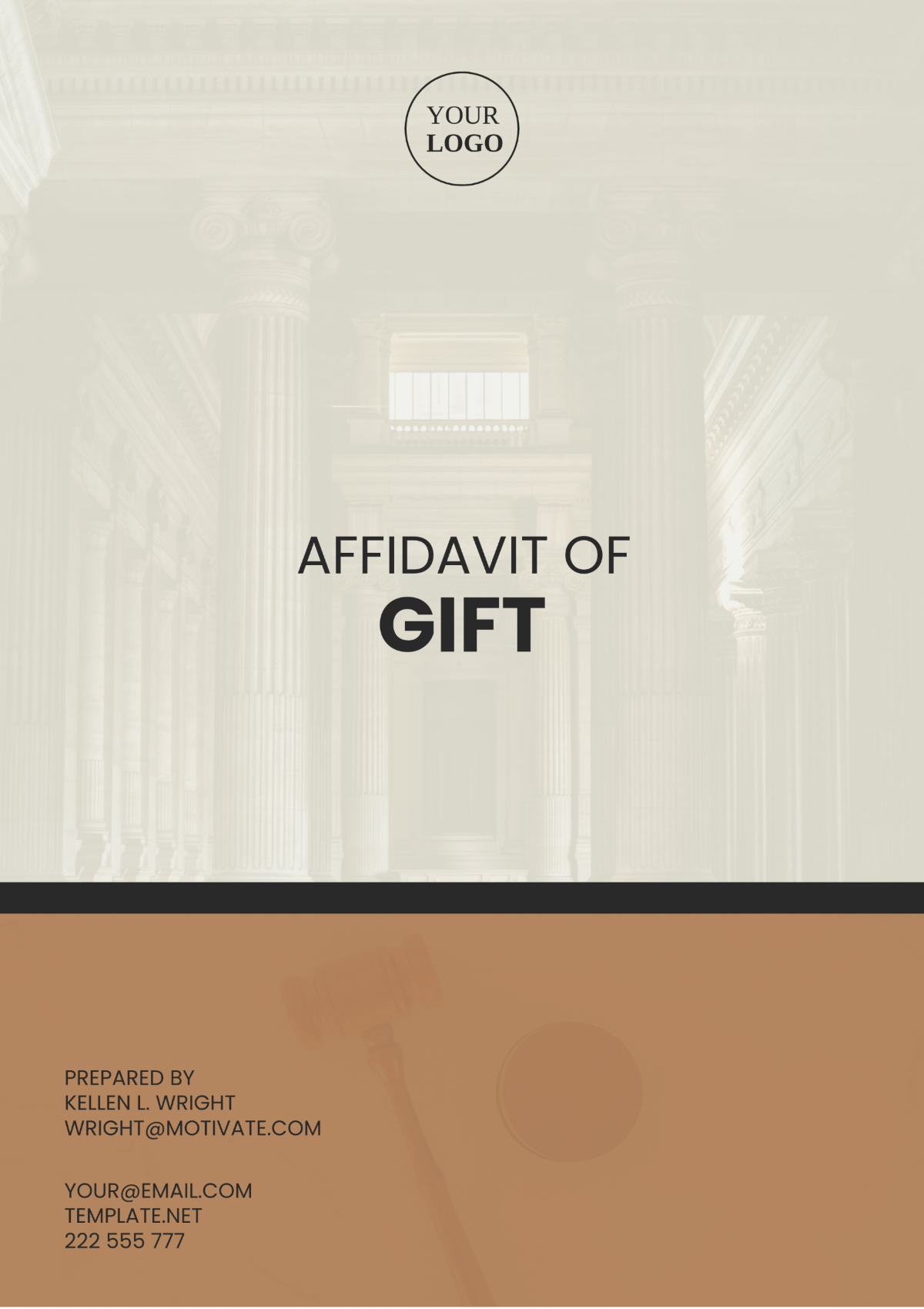 Montana Affidavit of Gift Template