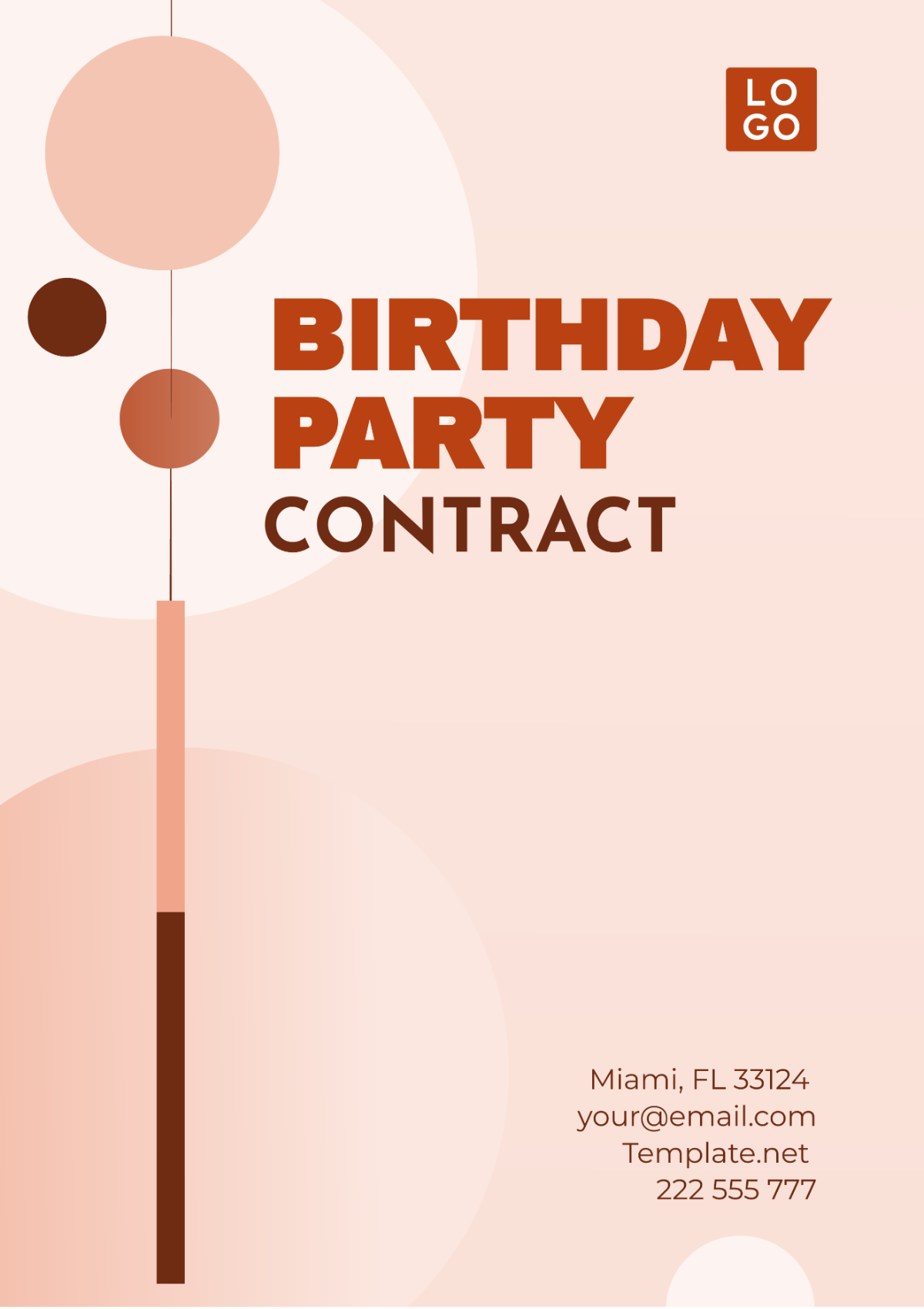 Birthday Party Contract Template - Edit Online & Download