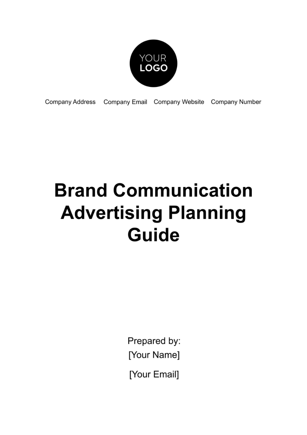 Brand Communication Advertising Planning Guide Template